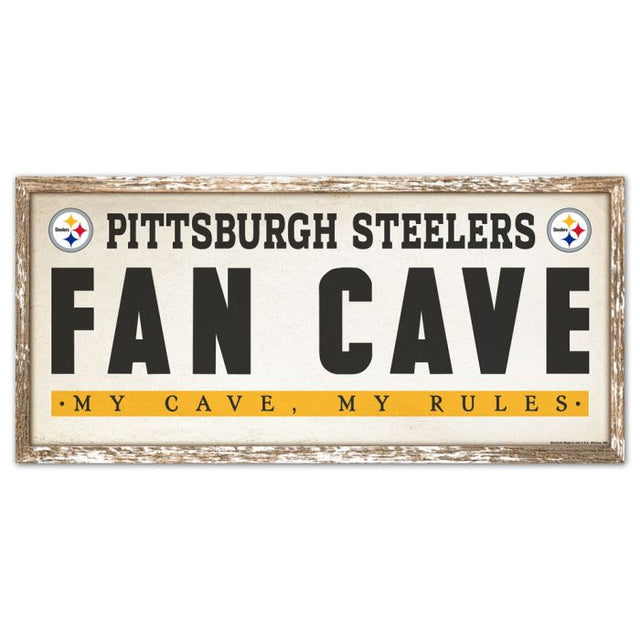 Letrero de madera de los Pittsburgh Steelers de 8" x 17"