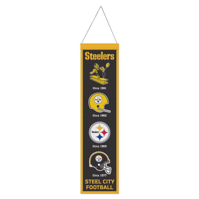 Bandera de lana de los Pittsburgh Steelers de 20 x 81 cm