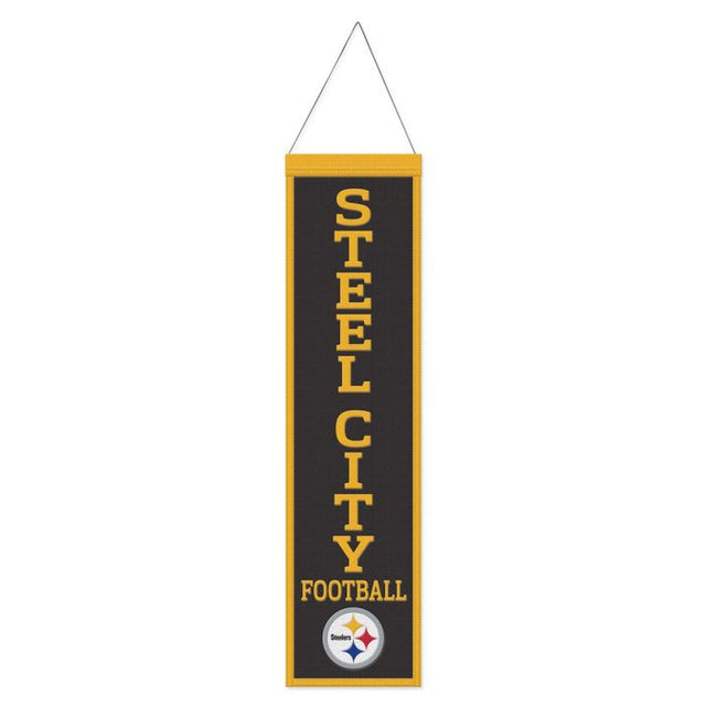 Bandera de lana de los Pittsburgh Steelers de 20 x 81 cm