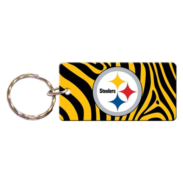 Llavero rectangular con la cebra de los Pittsburgh Steelers