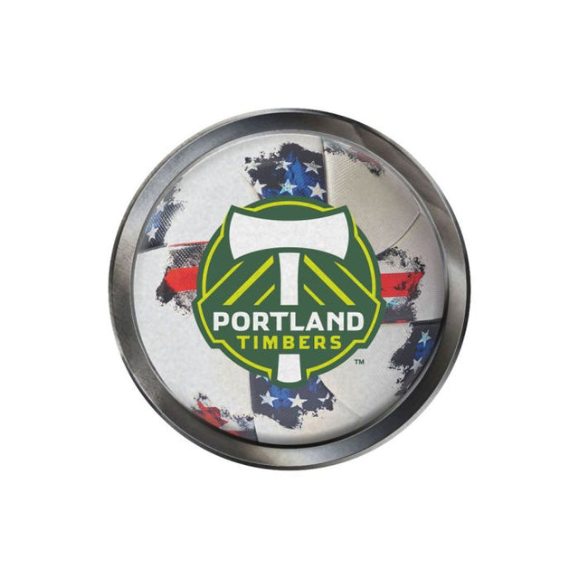 Emblema abovedado de metal cromado de Portland Timbers