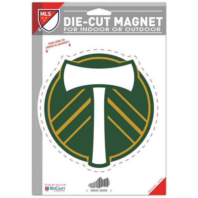 Imán troquelado con el logotipo de Portland Timbers, 6,25" x 9"