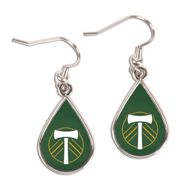 Pendientes de Portland Timbers con forma de lágrima