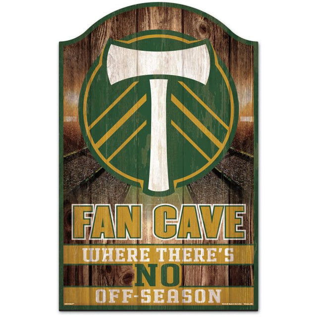 Letrero de madera FAN CAVE de Portland Timbers, 11" x 17", 1/4" de grosor