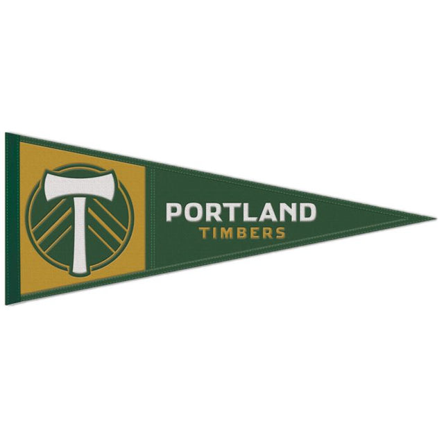 Banderín de lana con el logotipo principal de Portland Timbers, 13" x 32"