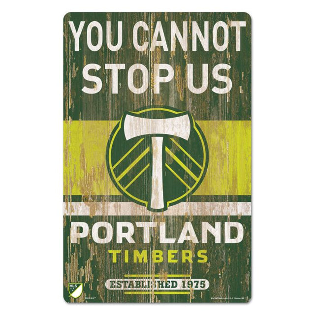 Letrero de madera de Portland Timbers de 11" x 17" y 1/4" de grosor