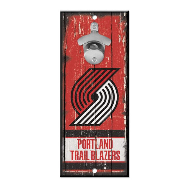 Letrero destapador de botellas de Portland Trail Blazers de 5 x 11 pulgadas