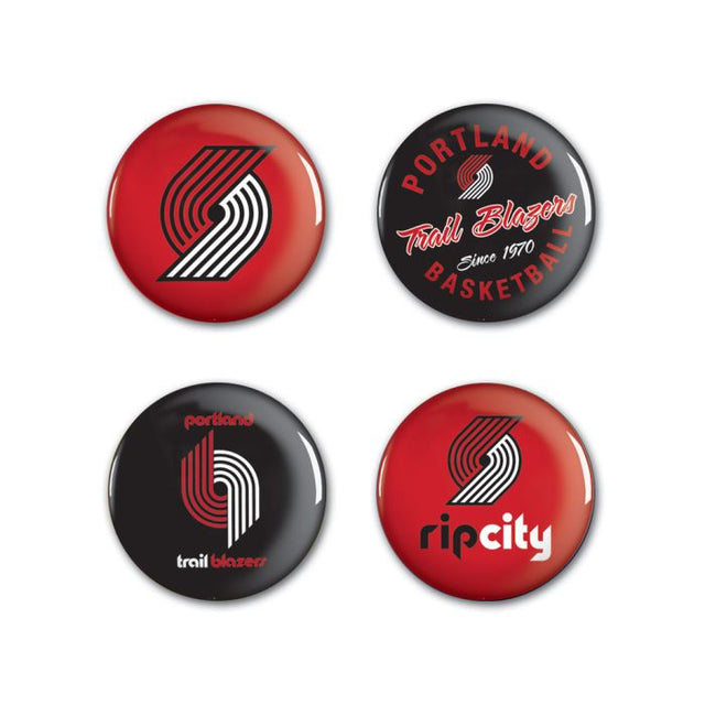 Portland Trail Blazers Button 4 Pack 1 1/4" Rnd