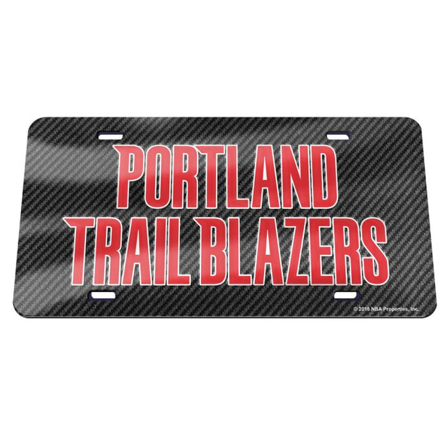 Portland Trail Blazers CARBON Specialty Acrylic License Plate