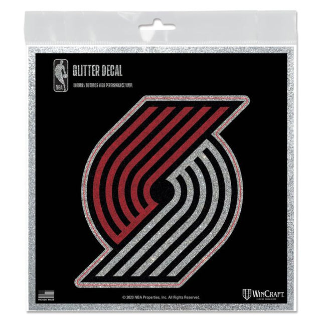 Portland Trail Blazers Decal Glitter 6" x 6"