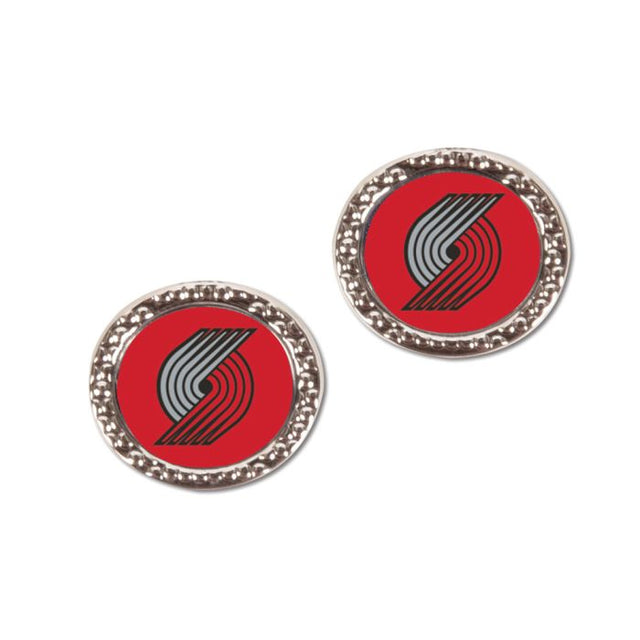 Portland Trail Blazers Earrings Jewelry Carded Round