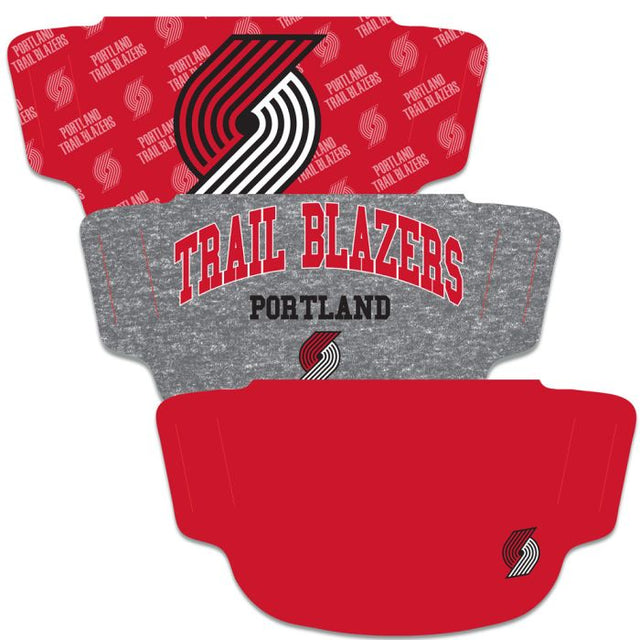 Paquete de 3 mascarillas para fanáticos de los Portland Trail Blazers