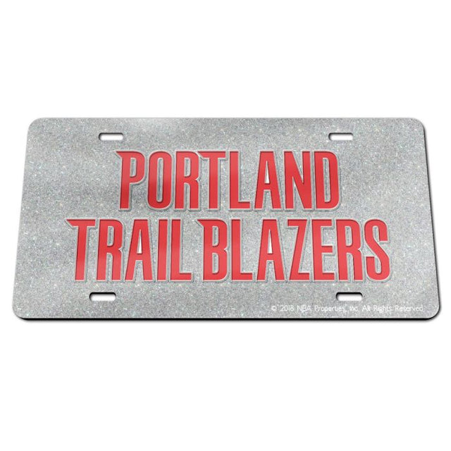 Portland Trail Blazers GLITTER Specialty Acrylic License Plate