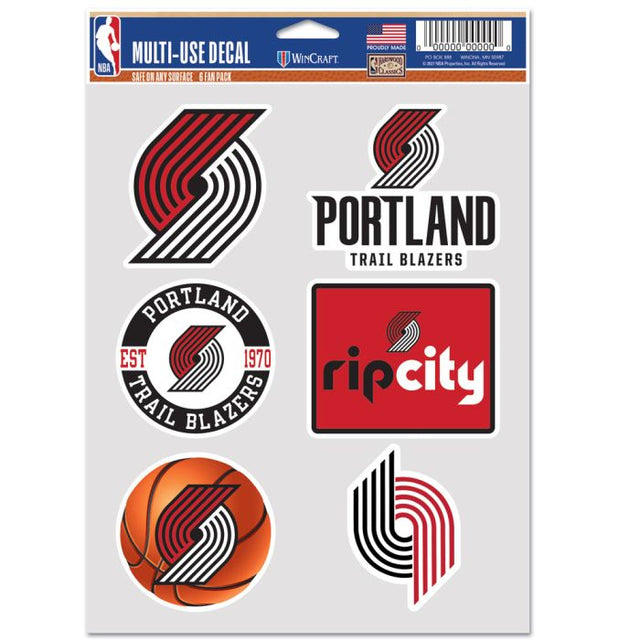 Paquete de 6 ventiladores multiusos de los Portland Trail Blazers