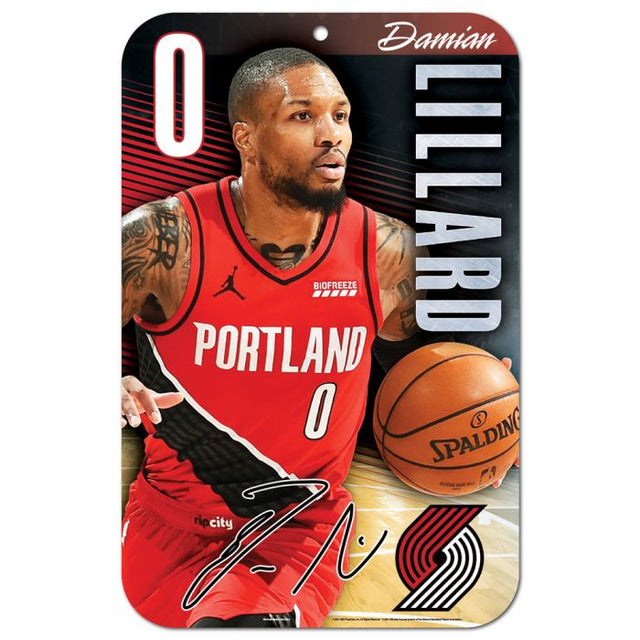 Portland Trail Blazers Plastic Sign 11" x 17" Damian Lillard