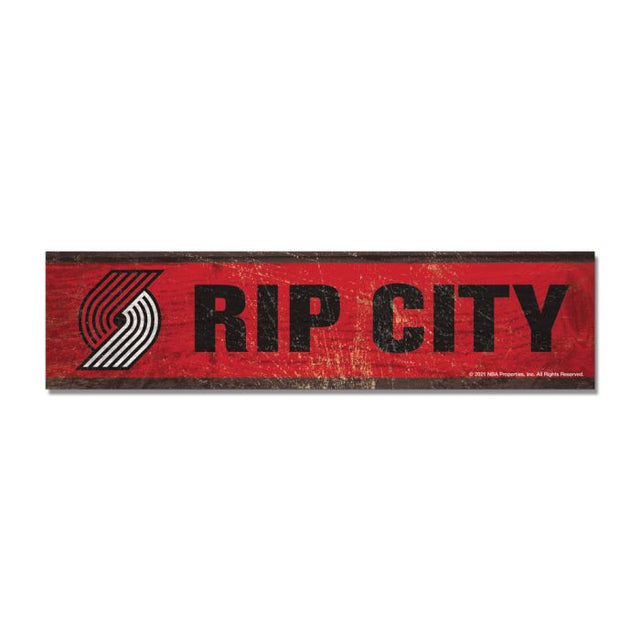 Portland Trail Blazers Wooden Magnet 1.5" X 6"