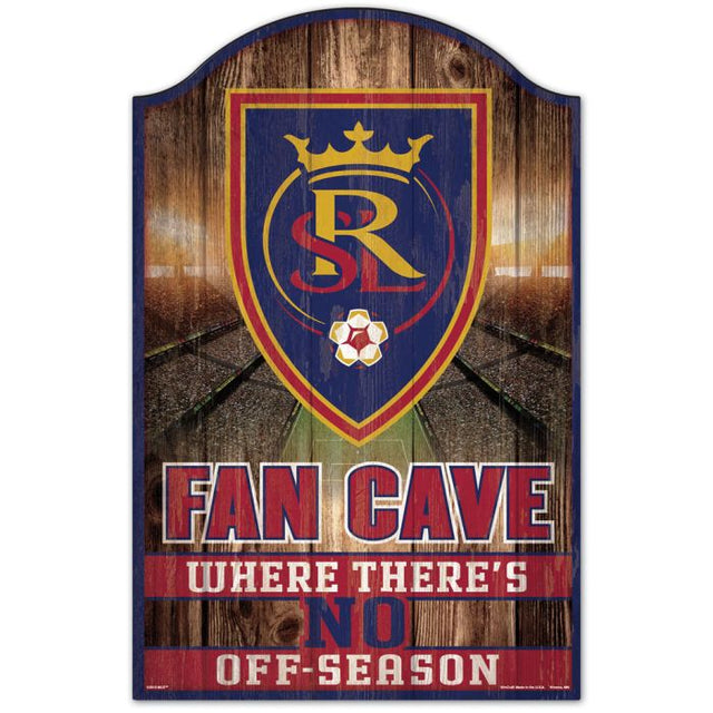 Letrero de madera de la cueva de los fanáticos de Real Salt Lake, 11" x 17", 1/4" de grosor