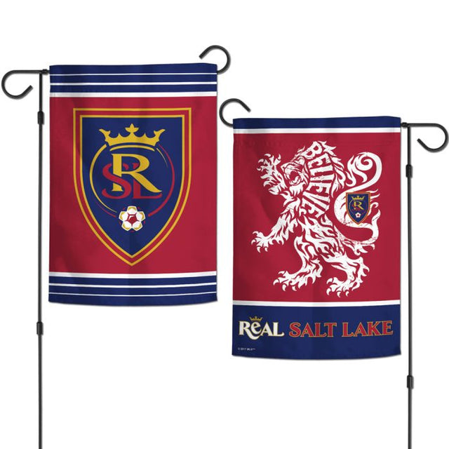 Banderas de jardín con el logotipo de Real Salt Lake, de 2 lados, 12,5" x 18"