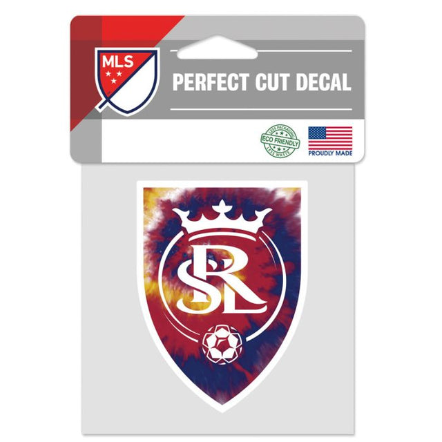 Calcomanía de color de corte perfecto con teñido anudado Real Salt Lake de 4" x 4"