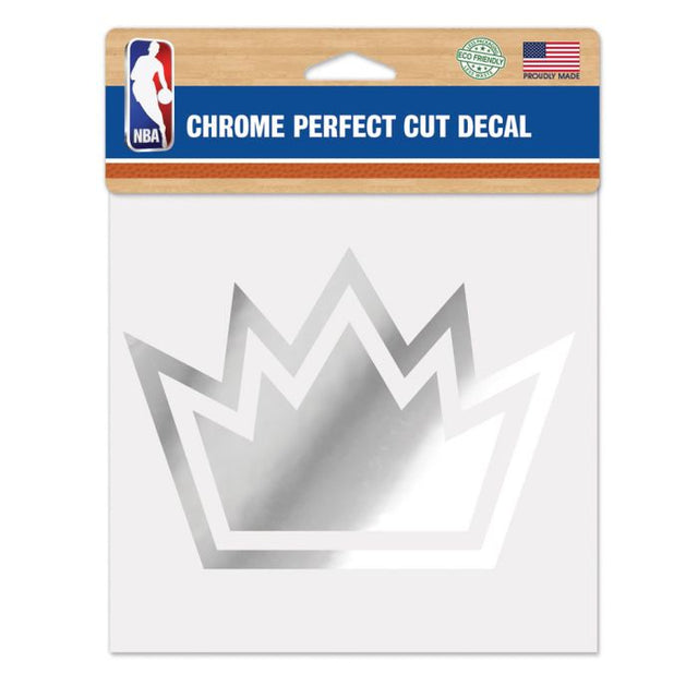 Calcomanía de corte perfecto cromada de los Sacramento Kings de 6" x 6"