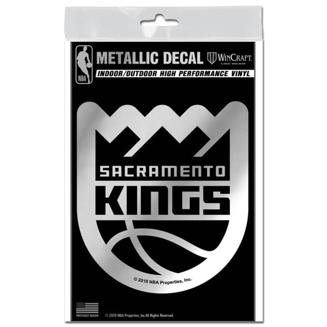 Calcomanía metálica de los Sacramento Kings de 3" x 5"