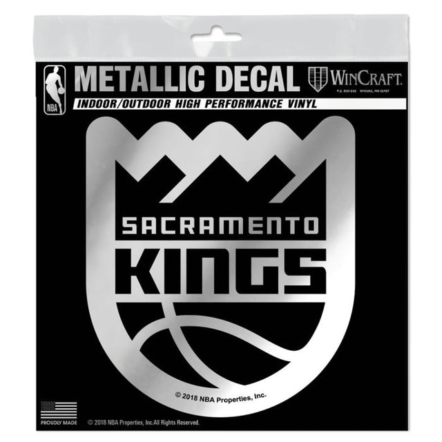 Calcomanía metálica de los Sacramento Kings de 6" x 6"