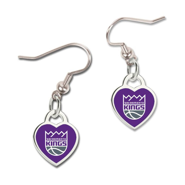 Pendientes de los Sacramento Kings con corazón en 3D