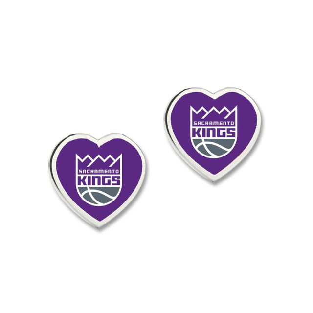 Sacramento Kings Earrings w/3D Heart