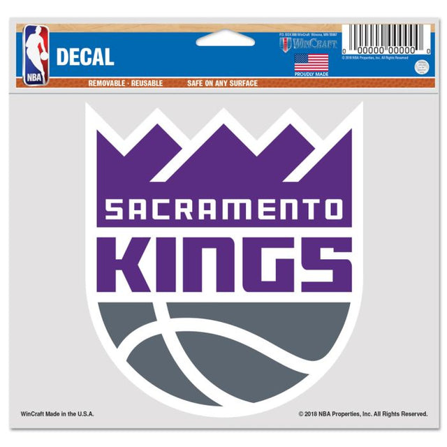 Calcomanía multiusos de los Sacramento Kings, fondo transparente, 5" x 6"