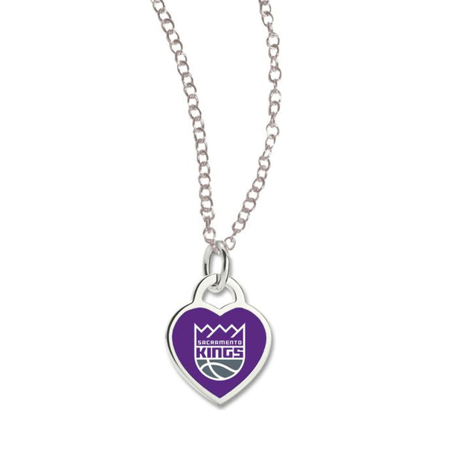 Sacramento Kings Necklace w/3D Heart