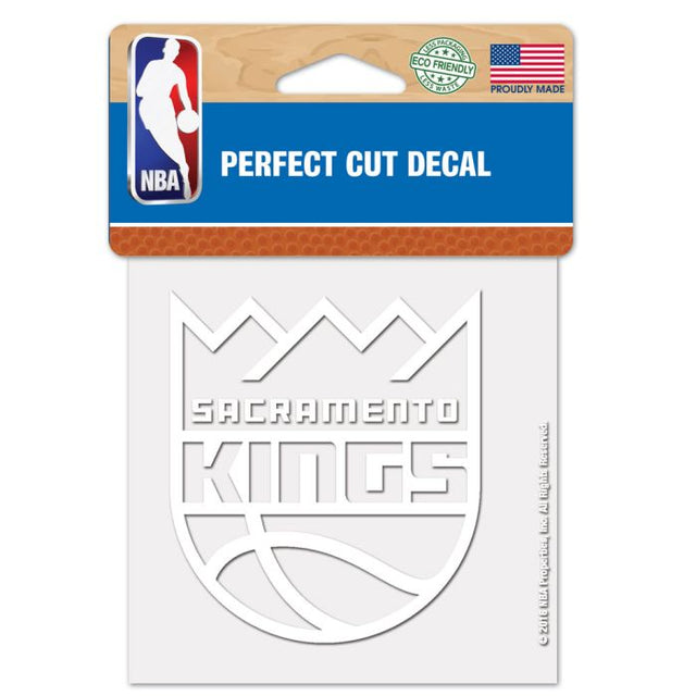 Sacramento Kings Perfect Cut White Decal 4" x 4"