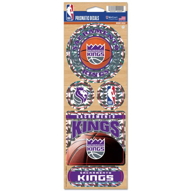 Calcomanía prismática de los Sacramento Kings de 4" x 11"