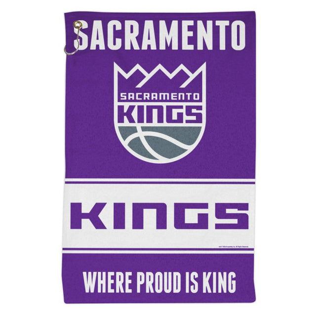 Toalla deportiva de 16 x 25 pulgadas con el lema de los Sacramento Kings