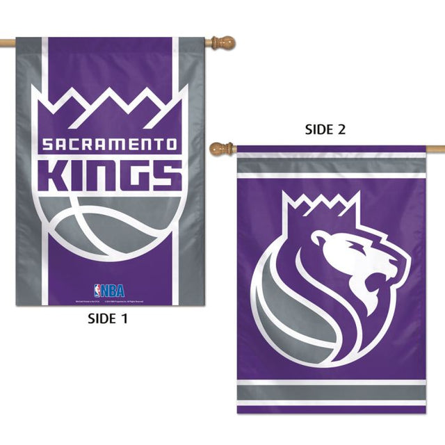 Bandera vertical de los Sacramento Kings de 2 lados, 28" x 40"