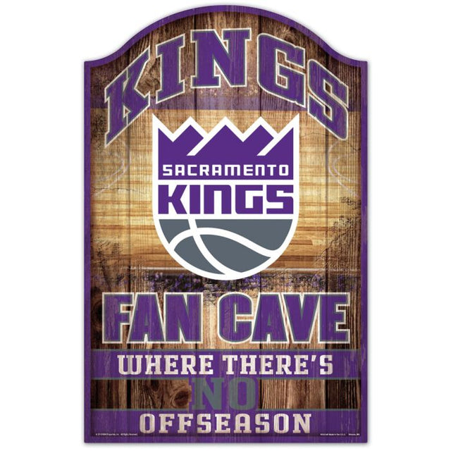 Letrero de madera de Sacramento Kings de 11" x 17" y 1/4" de grosor