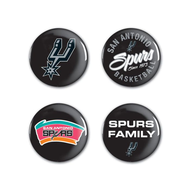 San Antonio Spurs Button 4 Pack 1 1/4" Rnd