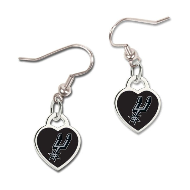 San Antonio Spurs Earrings w/3D Heart