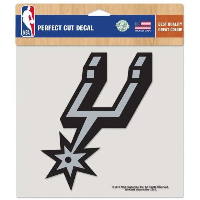 Calcomanía de color de corte perfecto de los San Antonio Spurs de 8" x 8"