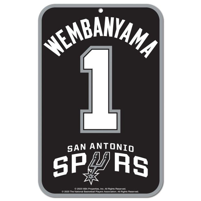 San Antonio Spurs Plastic Sign 11" x 17" Victor Wembanyama