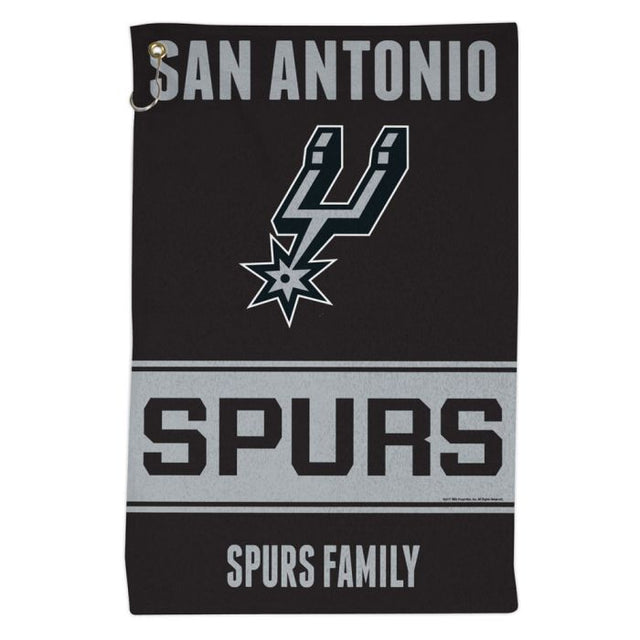 Toalla deportiva de 16 x 25 pulgadas con el lema de los San Antonio Spurs