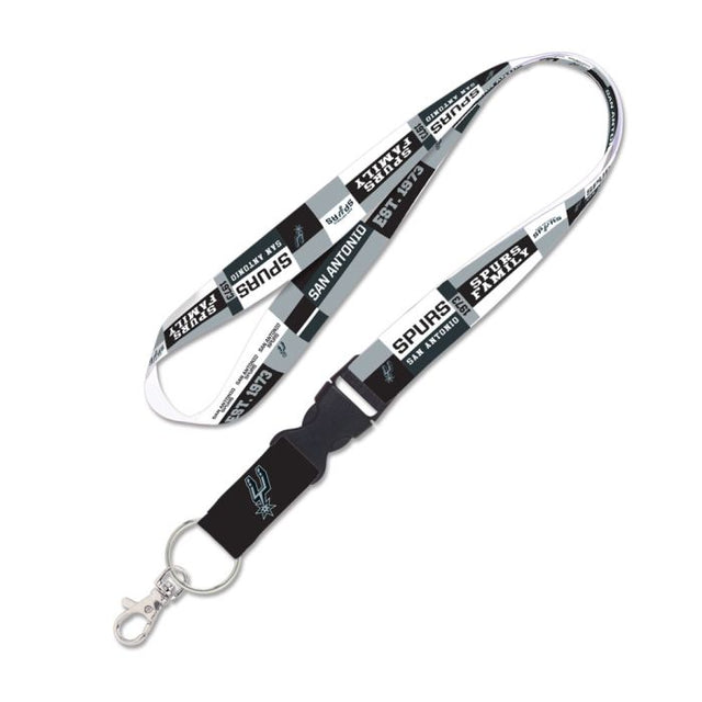 San Antonio Spurs color block Lanyard w/detachable buckle 1"