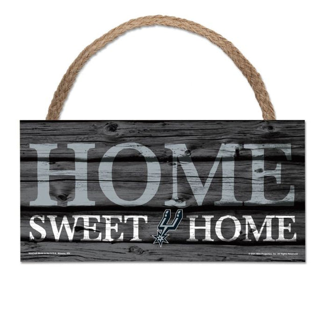 San Antonio Spurs home sweet home Wood Sign w/Rope 5" x 10"