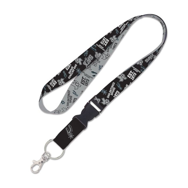 San Antonio Spurs scatter Lanyard w/detachable buckle 1"