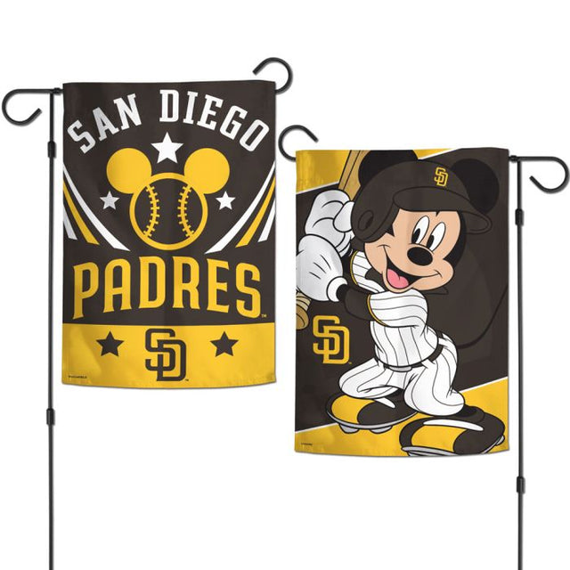 Banderas de jardín de Disney y San Diego Padres, de 2 lados, 12,5" x 18"