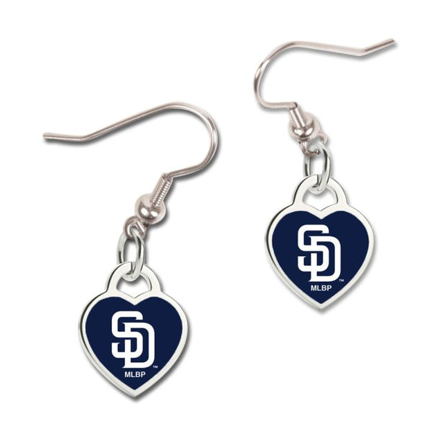 San Diego Padres Earrings w/3D Heart