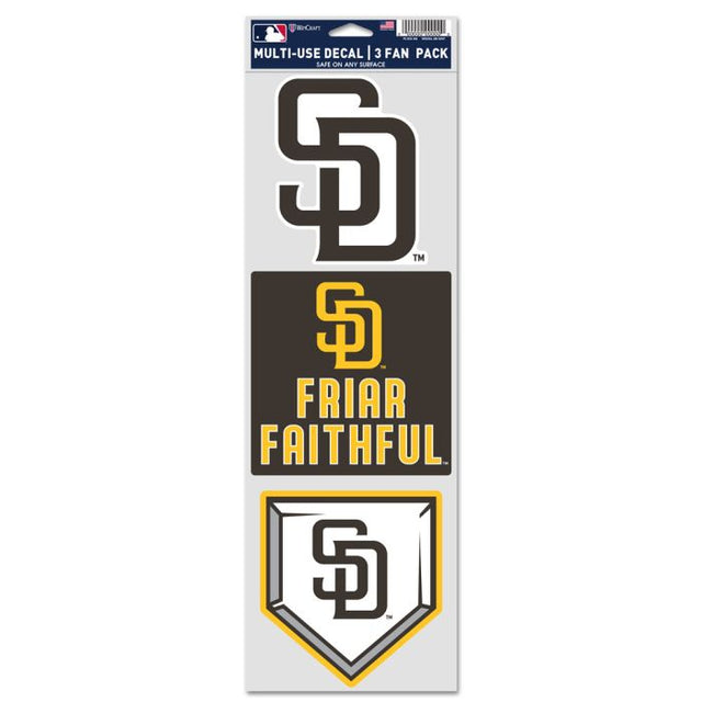 San Diego Padres Fan Decals 3.75" x 12"