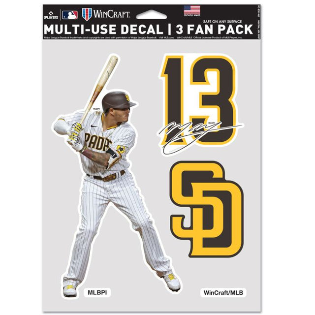 San Diego Padres Multi Use 3 Fan Pack Manny Machado