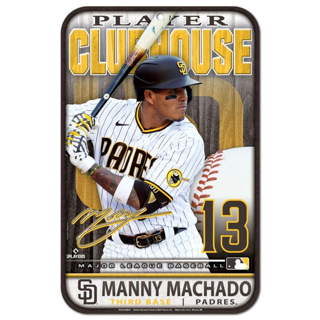 圣地亚哥教士队塑料标牌 11 英寸 x 17 英寸 Manny Machado