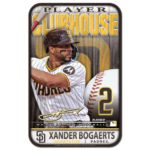 圣地亚哥教士队塑料标牌 11 英寸 x 17 英寸 Xander Bogaerts