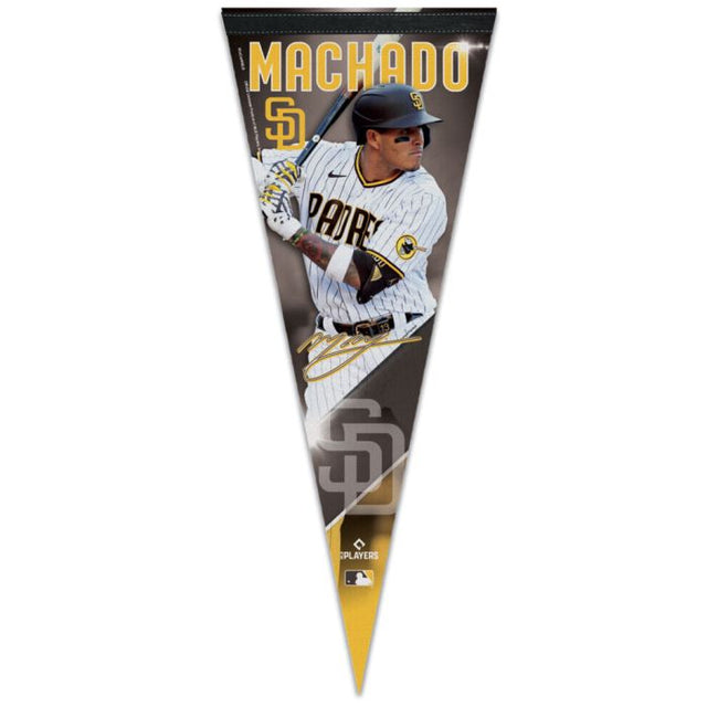 Banderín premium de los Padres de San Diego de 12" x 30" de Manny Machado